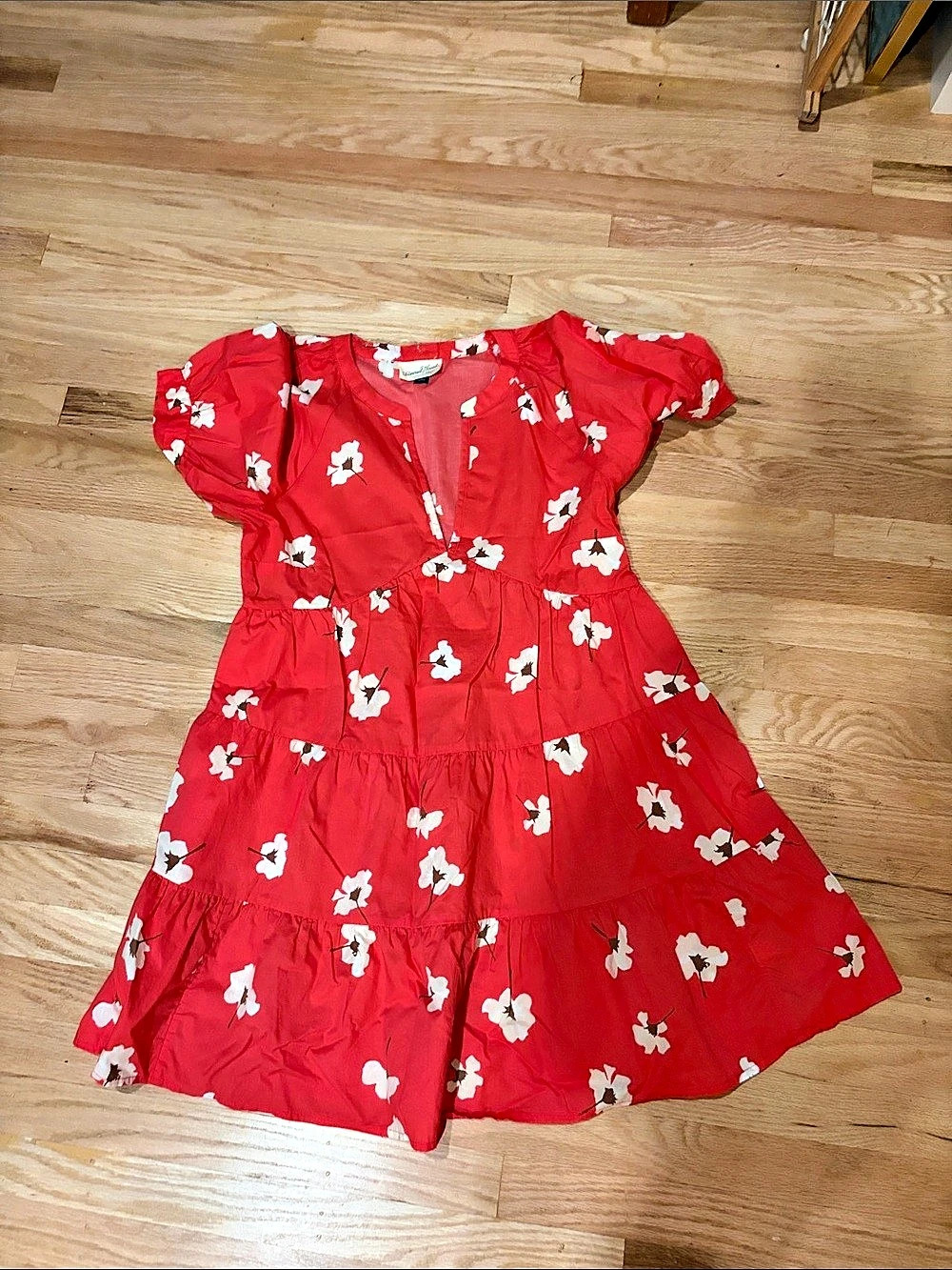 Floral Casual Dress in Red Like New